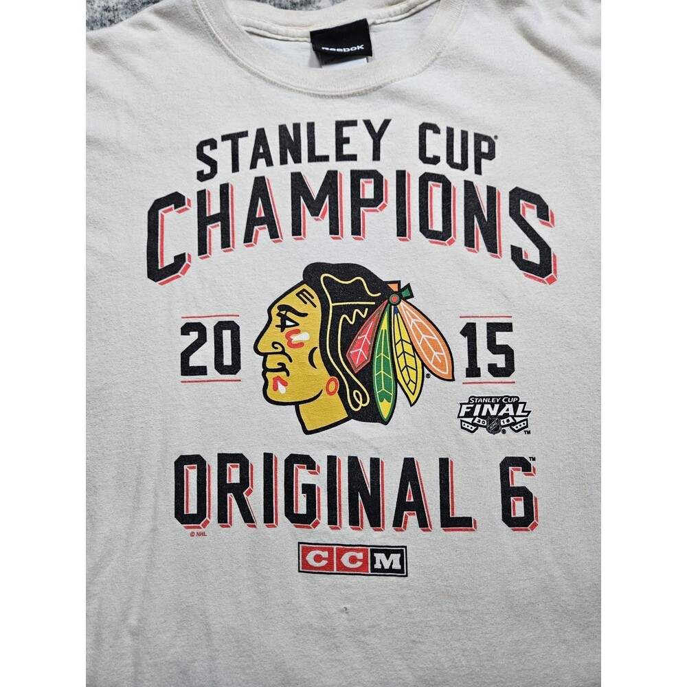NHL Chicago Blackhawks T-Shirt Mens XXL 2015 Stanley Cup Champions Hockey